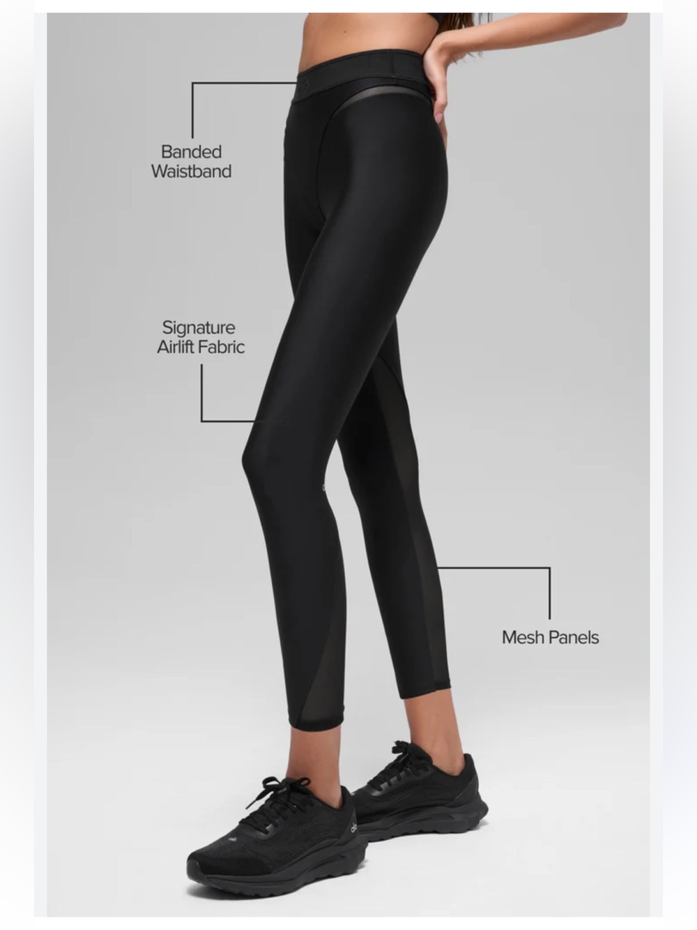 EUC ALO Airlift High Waist 7/8 Rebel Legging Black sz XS/S Mesh Pants SOLD OUT